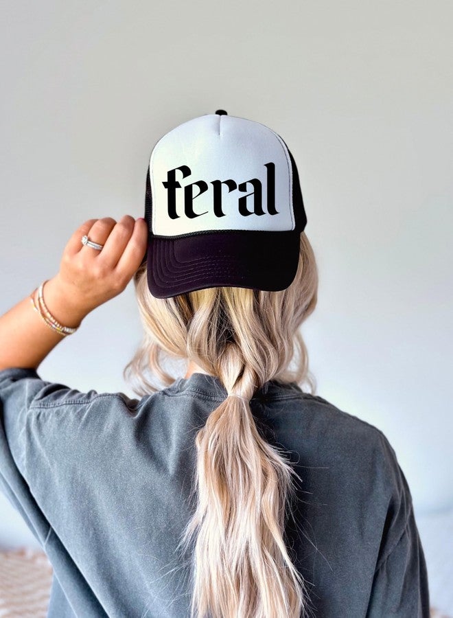 Gelid Feral Trucker Hat for Men and Women - Funny Best Friend Gag Gifts for Him Her Snapback Hat - Girls Beach or Lake Trip Gift Idea - Unisex Adult Breathable Polyester Mesh Adjustable Cap - Black - Image 2